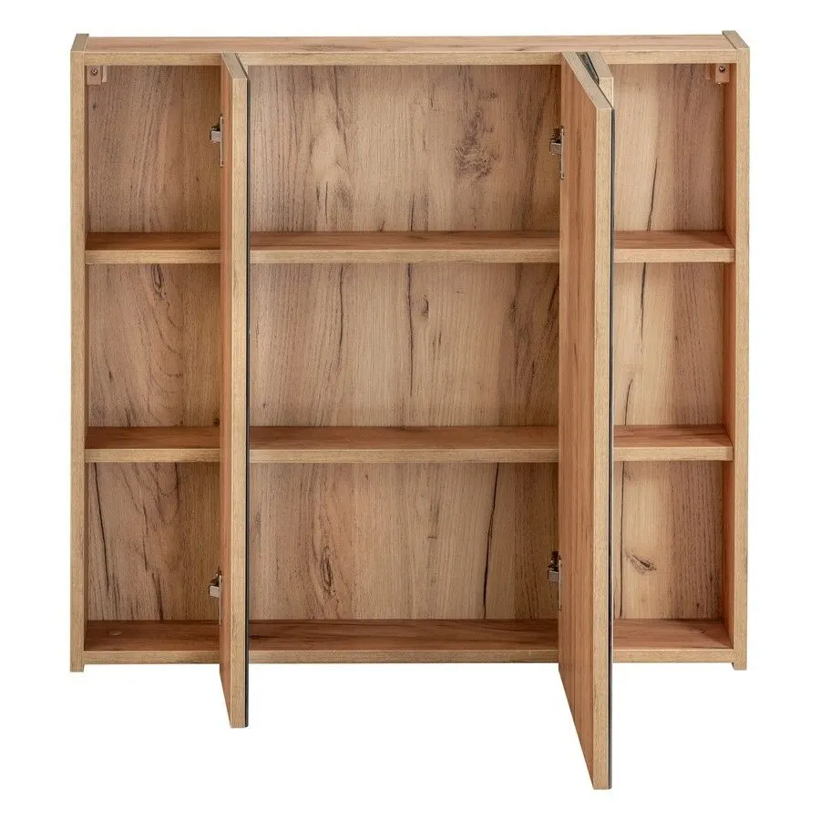 Szafka łazienkowa CAPRI 80 cm dąb z lustrem wisząca z podświetleniem | MIRAT.  kolekcja CAPRI