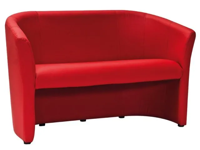 Czerwona sofa tapicerowana dwuosobowa do salonu lub kawiarni TM-2