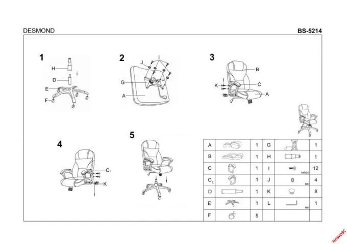 Fotel biurowy DESMOND 2 ciemno popielaty na kółkach kauczukowych | MIRAT. w stylu  kolekcja