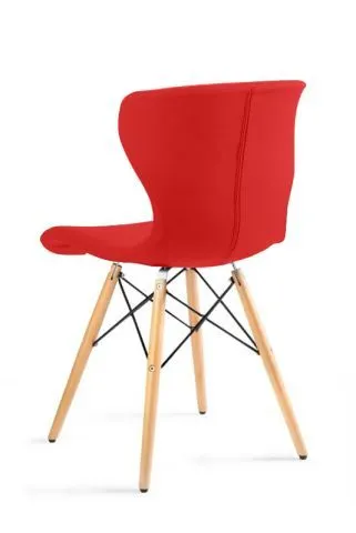 Krzesło SOFT czerwone tapicerowane tkaniną nowoczesne | MIRAT.