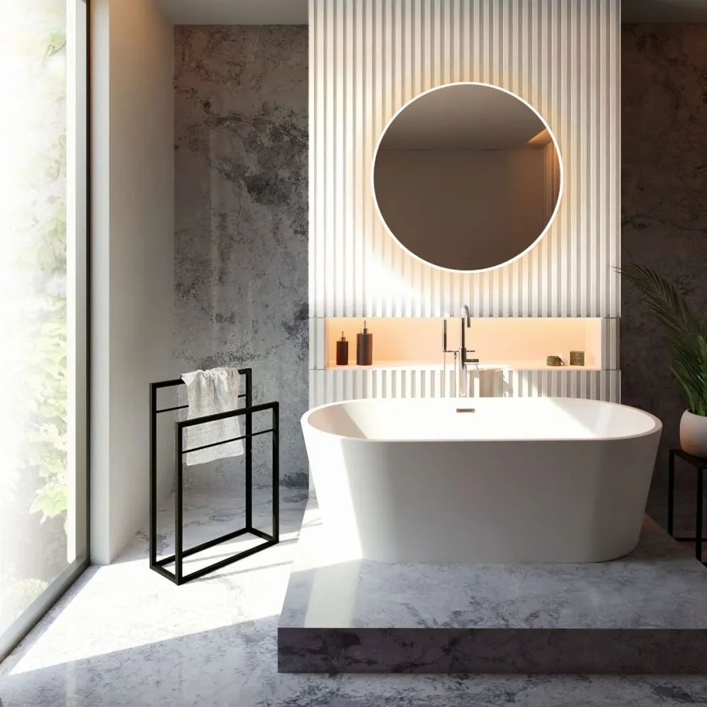 Wieszak na ręczniki FM-02 czarny metalowy do łazienki | MIRAT. styl LOFT