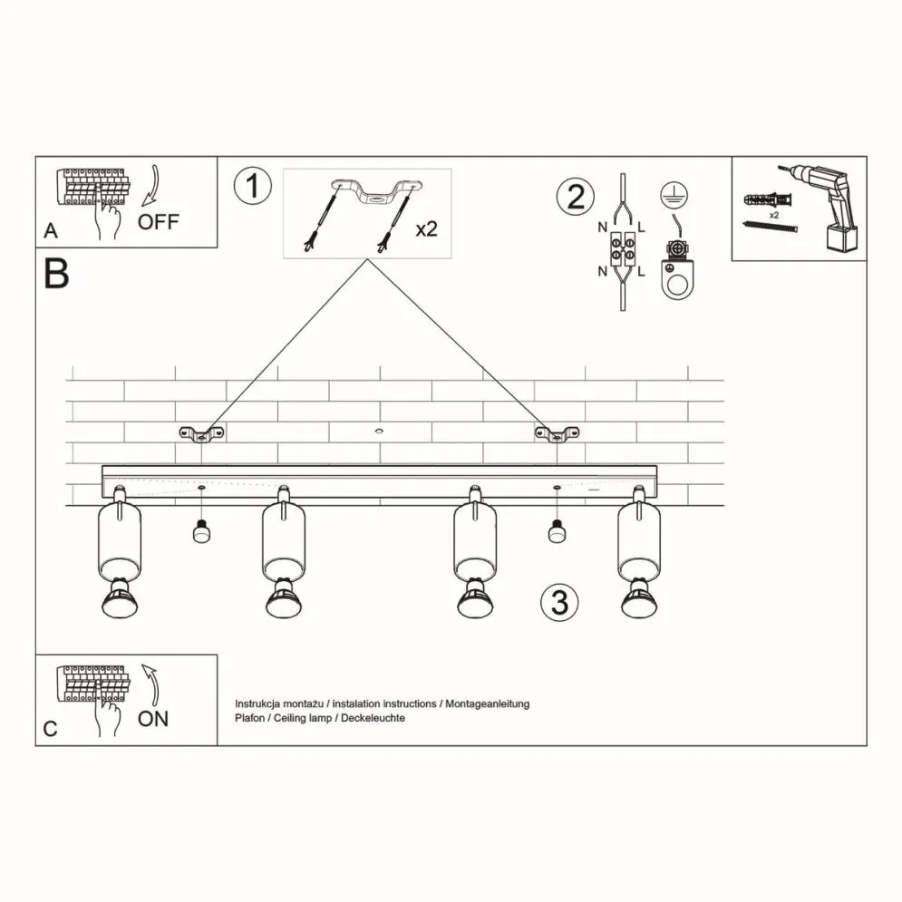 Plafon RING 4L biały | sklep MIRAT  kolekcja ring