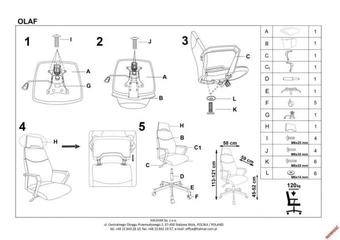 Fotel biurowy OLAF czarny/popielaty do biura | MIRAT.