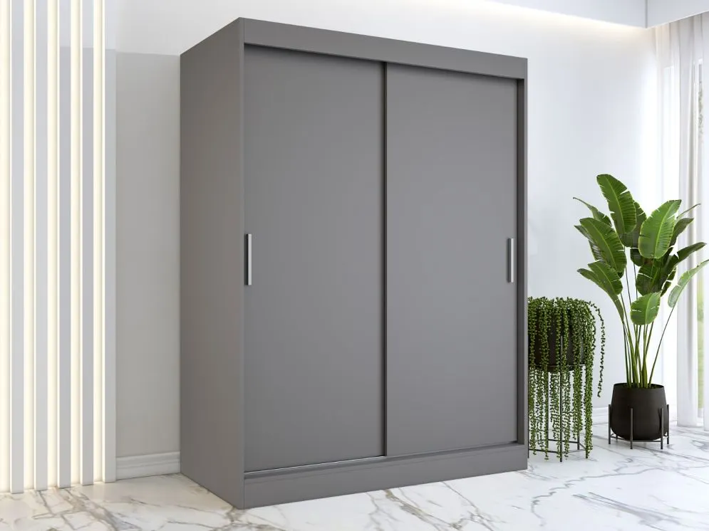 Szafa przesuwna MODUO COMFORT 150 antracyt gładka do sypialni | MIRAT. w stylu  kolekcja MODUO COMFORT