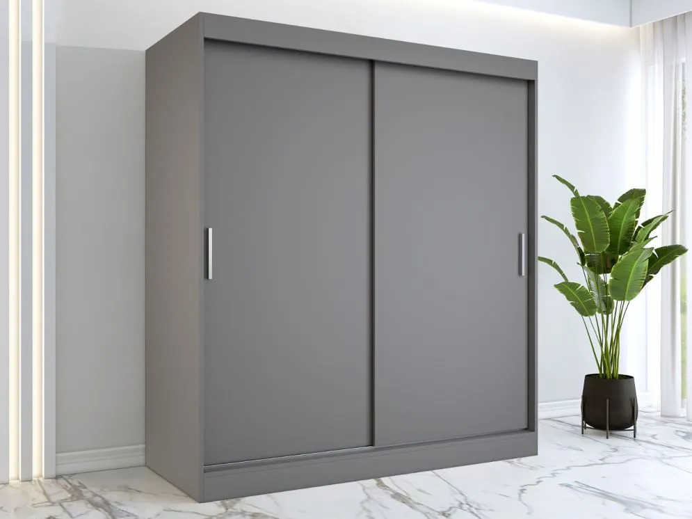 Szafa przesuwna MODUO COMFORT 180 antracyt gładka do sypialni | MIRAT.  kolekcja MODUO COMFORT