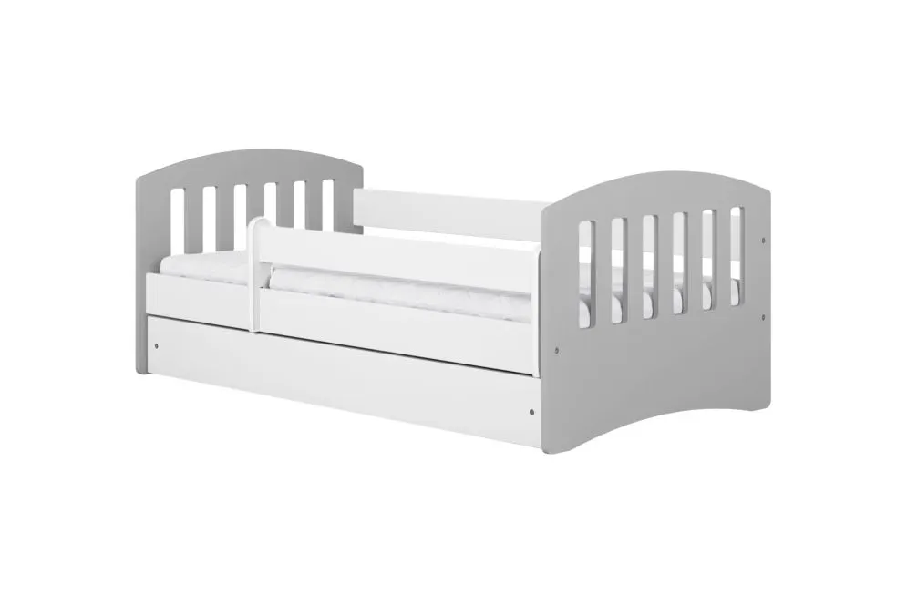 Łóżko dziecięce CLASSIC 1 MIX 160x80 szare pojedyncze | MIRAT.  kolekcja CLASSIC