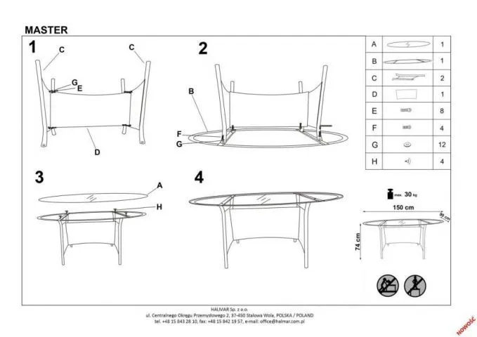 Stół MASTER brązowy do ogrodu firmy Halmar | MIRAT.