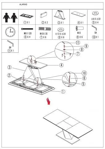 instrukcja stołu Alaras III