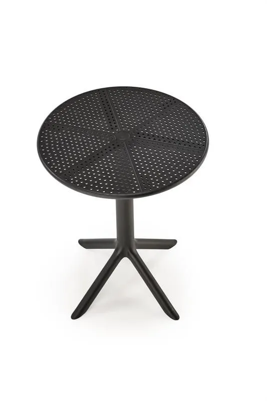 Stolik ogrodowy CALVO 60x60 czarny z tworzywa PVC okrągły I sklep meblowy MIRAT.