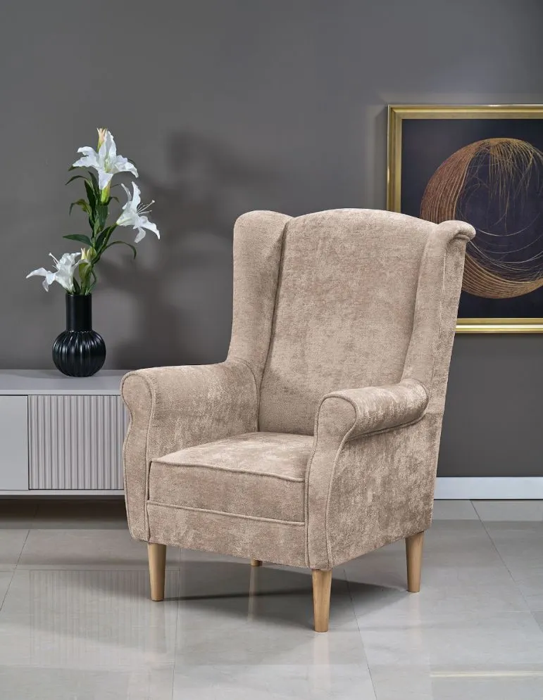 Fotel uszak HERMES beżowy do salonu I sklep meblowy MIRAT.