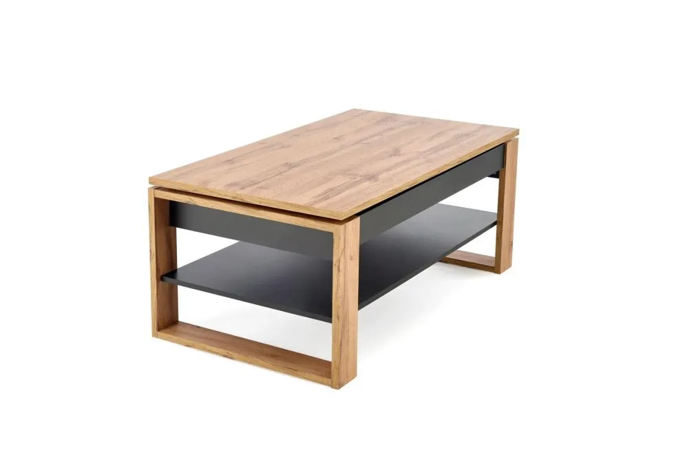 Ława podnoszona BETTY 114x65(92)cm dąb artisan/czarna loftowa I sklep meblowy MIRAT. styl LOFT