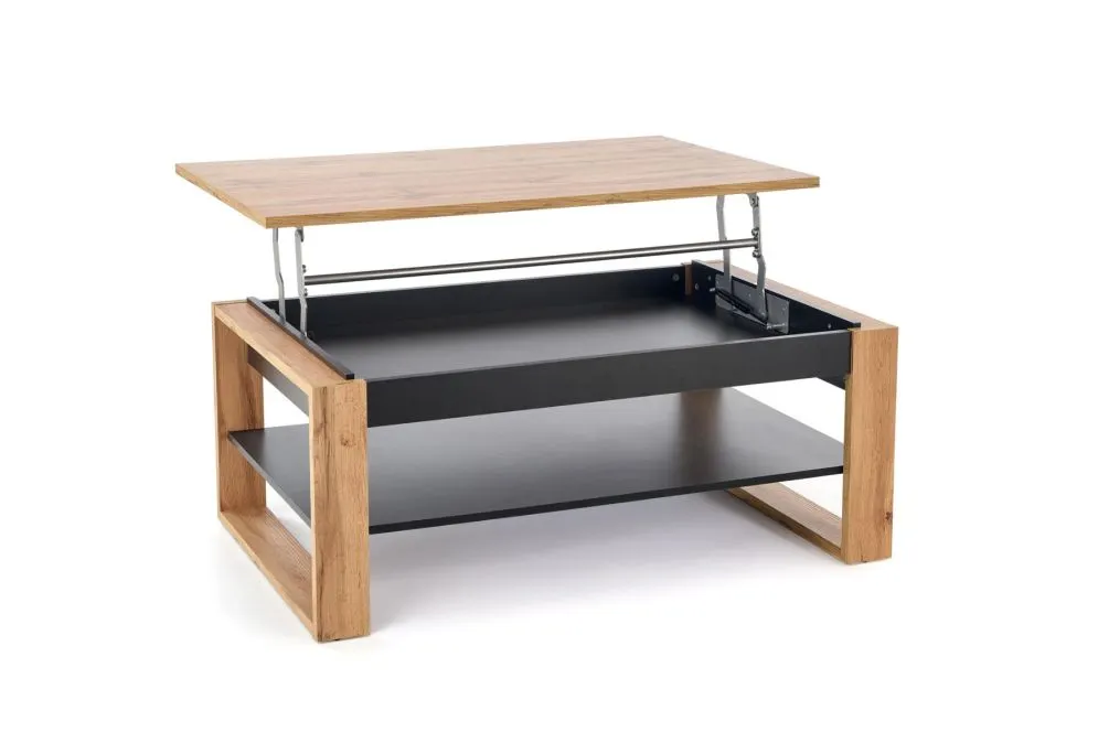 Ława podnoszona BETTY 114x65(92)cm dąb artisan/czarna loftowa I sklep meblowy MIRAT. styl LOFT