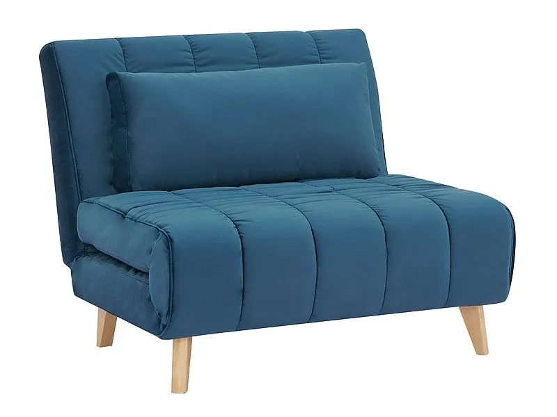 Fotel rozkładany BILLY VELVET niebieski do salonu | MIRAT.