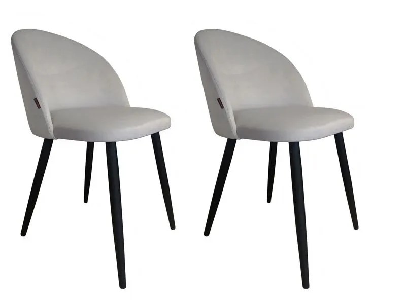 Zestaw krzeseł CLAUDINE 1 VELVET 2 szt jasno szare nowoczesne | MIRAT. w stylu  kolekcja