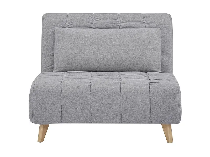 Fotel rozkładany BILLY szary z poduszką do salonu | MIRAT.