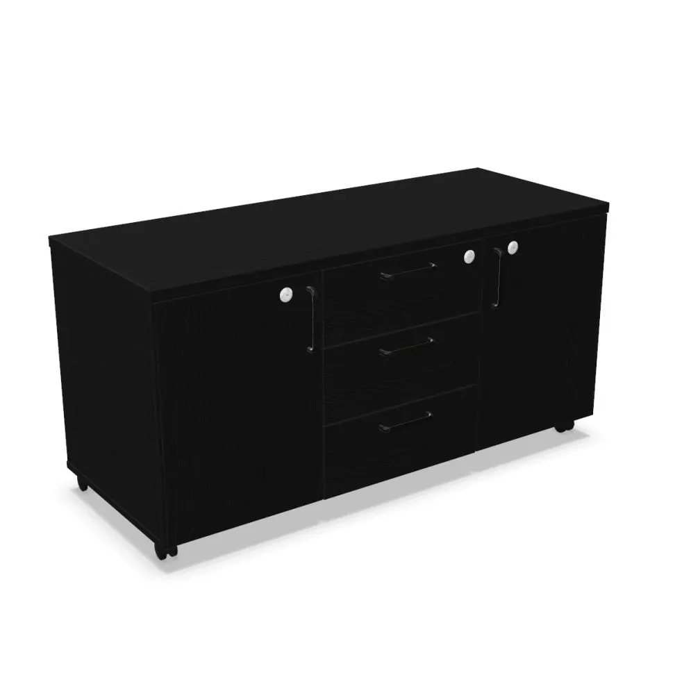 Komoda biurowa EASY SPACE MOB 120 czarny grafitowy mobilna I sklep meblowy MIRAT.