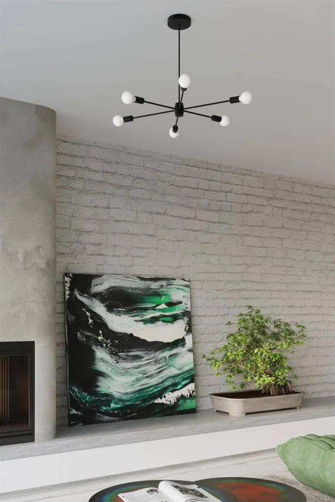 Żyrandol LANGO 6 czarny | sklep MIRAT  kolekcja lango