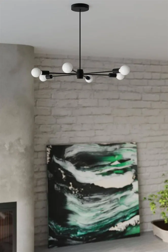 Żyrandol LANGO 6 czarny | sklep MIRAT  kolekcja lango