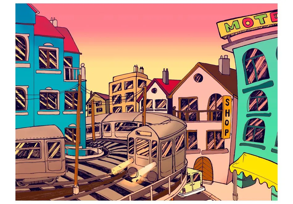 Fototapeta - Morning in a city-2