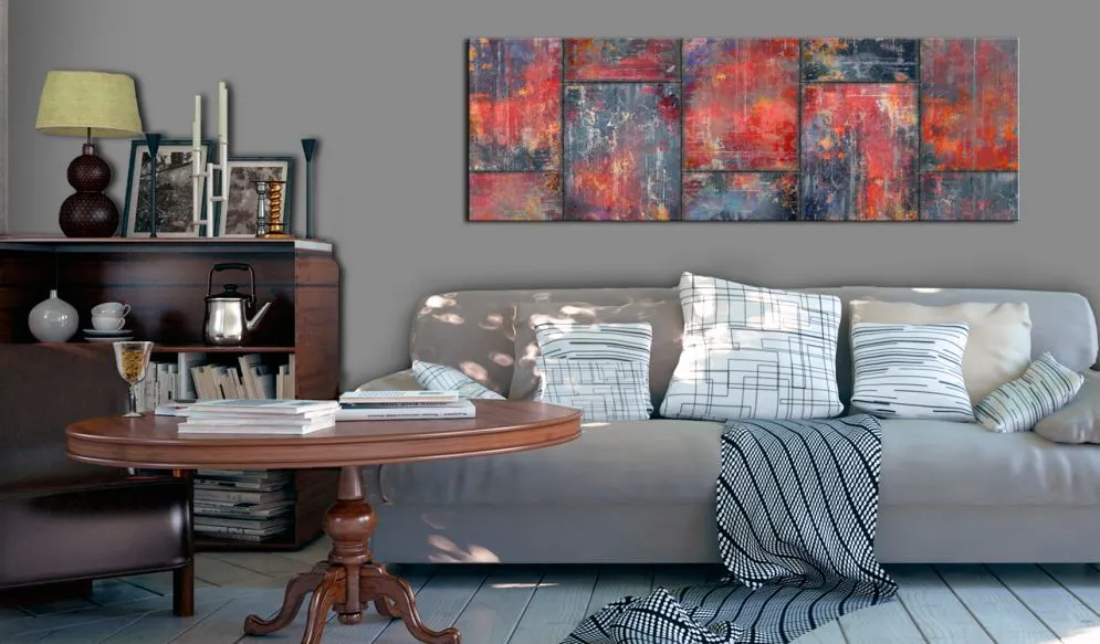 Obraz - Metalowa mozaika  Czerwony-2