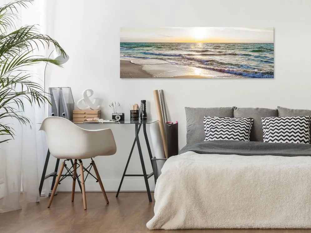 Obraz - Spokojne fale (1-częściowy) wąski szary-2