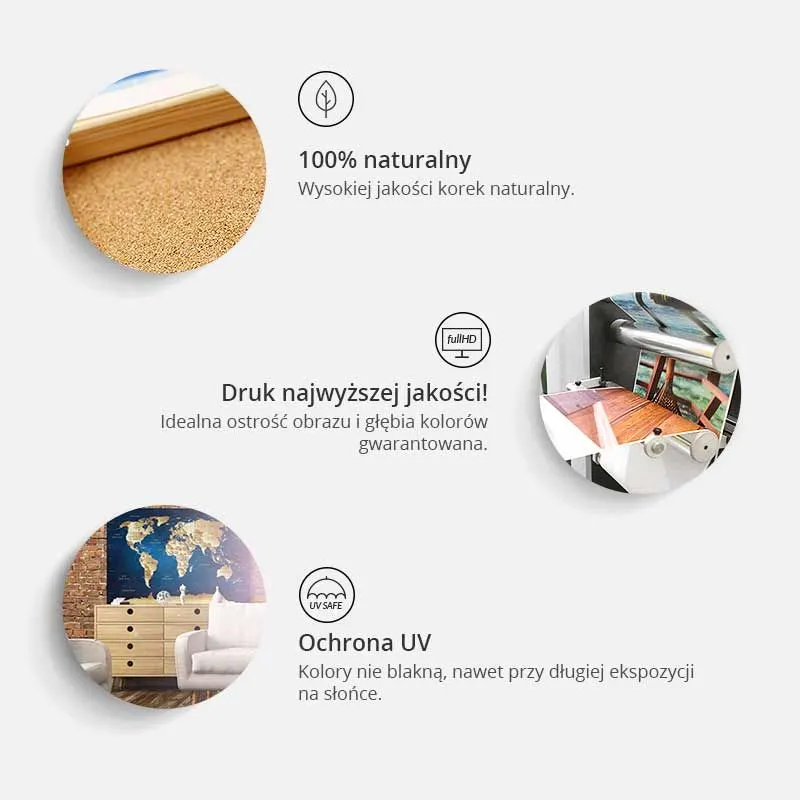 Obraz na korku - Błękitne pielgrzymki [Mapa korkowa]-3