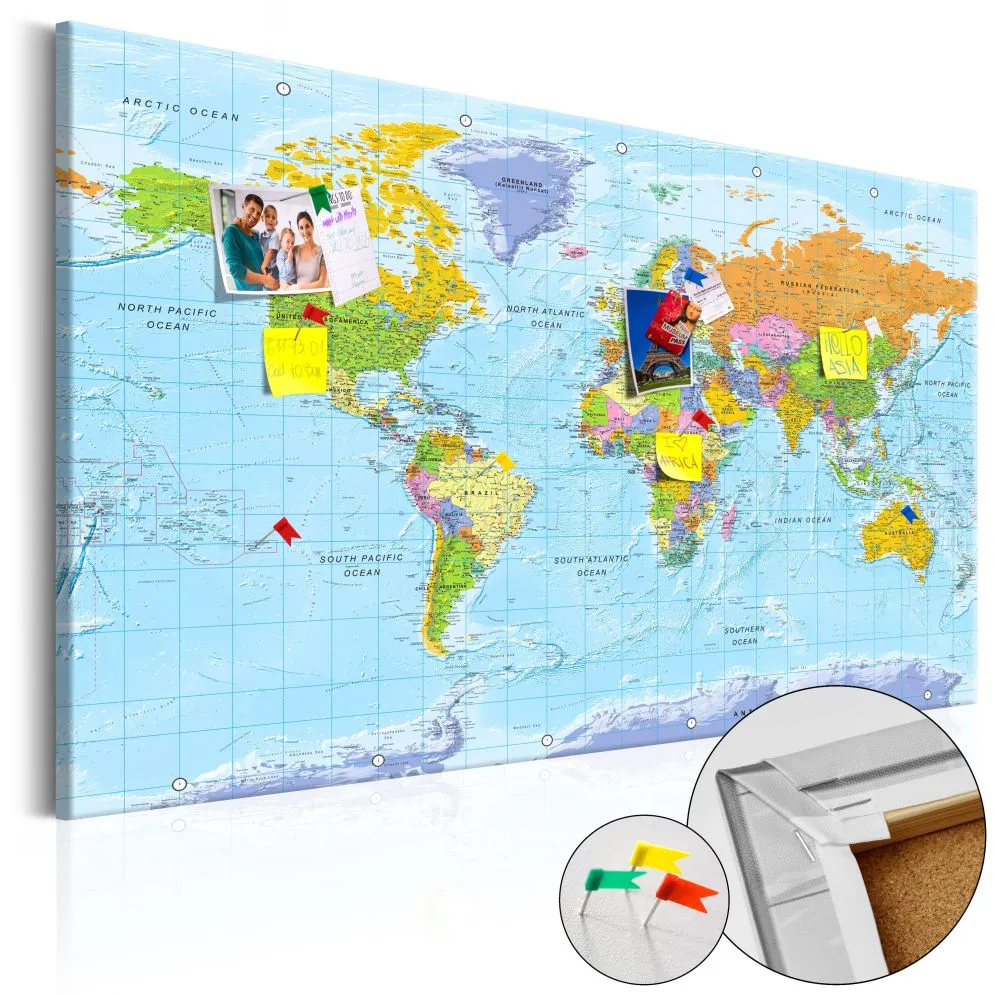 Obraz na korku - Orbis Terrarum [Mapa korkowa]-1