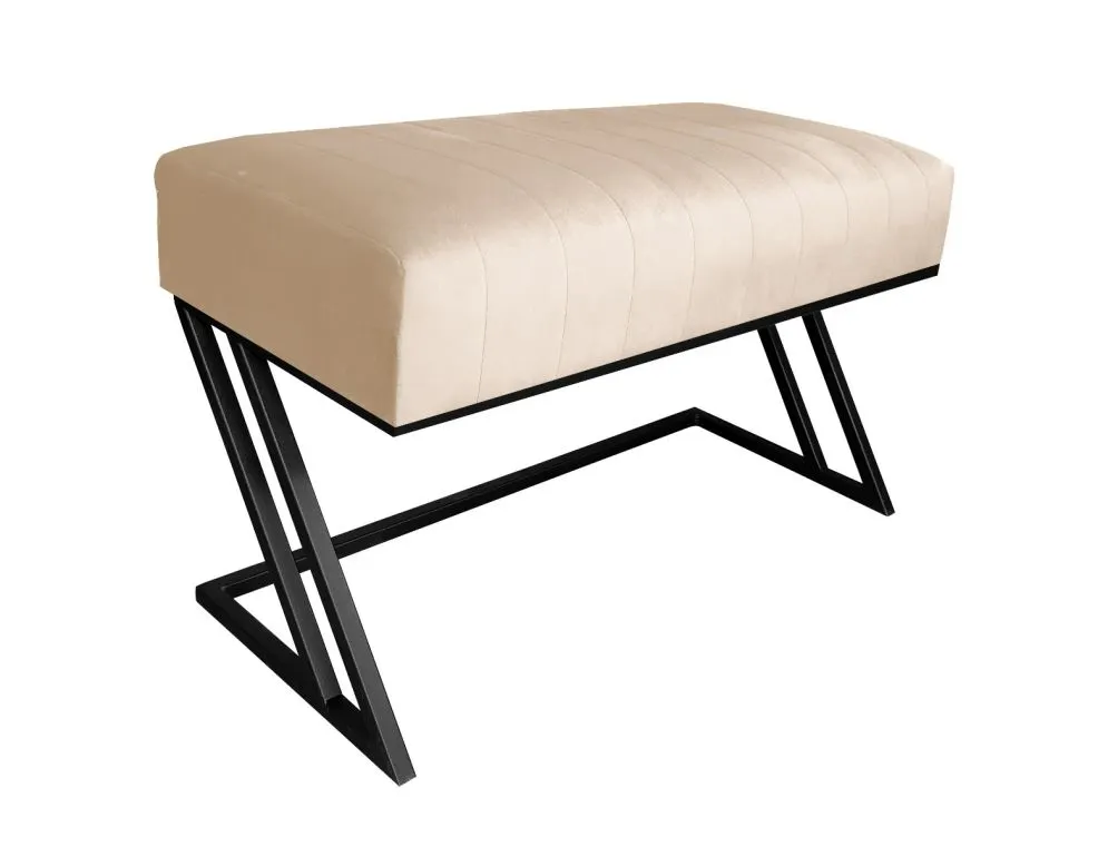 Ławka ROZALIA MG VELVET beżowa tapicerowana aksamitem | MIRAT. w stylu LOFT kolekcja