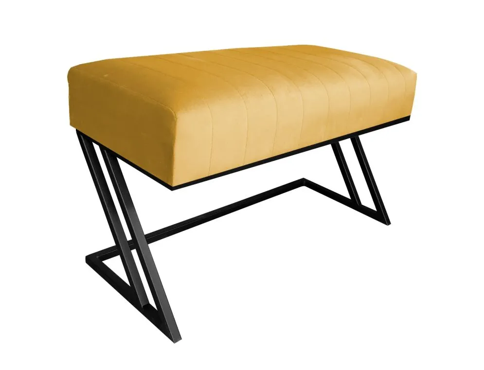 Ławka ROZALIA MG VELVET musztardowa/curry tapicerowana aksamitem | MIRAT. w stylu LOFT kolekcja