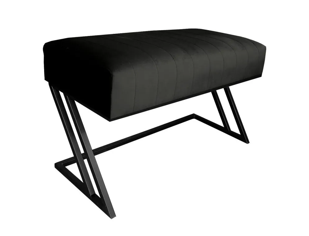 Ławka ROZALIA MG VELVET czarna tapicerowana aksamitem | MIRAT. w stylu LOFT kolekcja