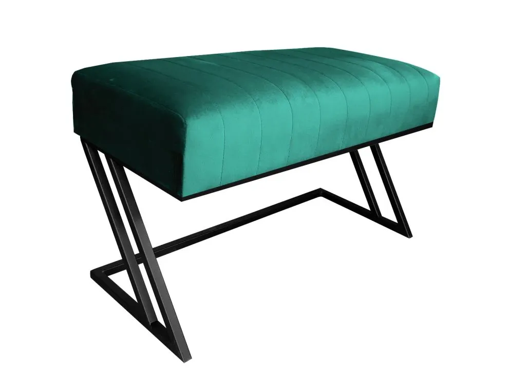 Ławka ROZALIA MG VELVET morska tapicerowana aksamitem | MIRAT. w stylu LOFT kolekcja