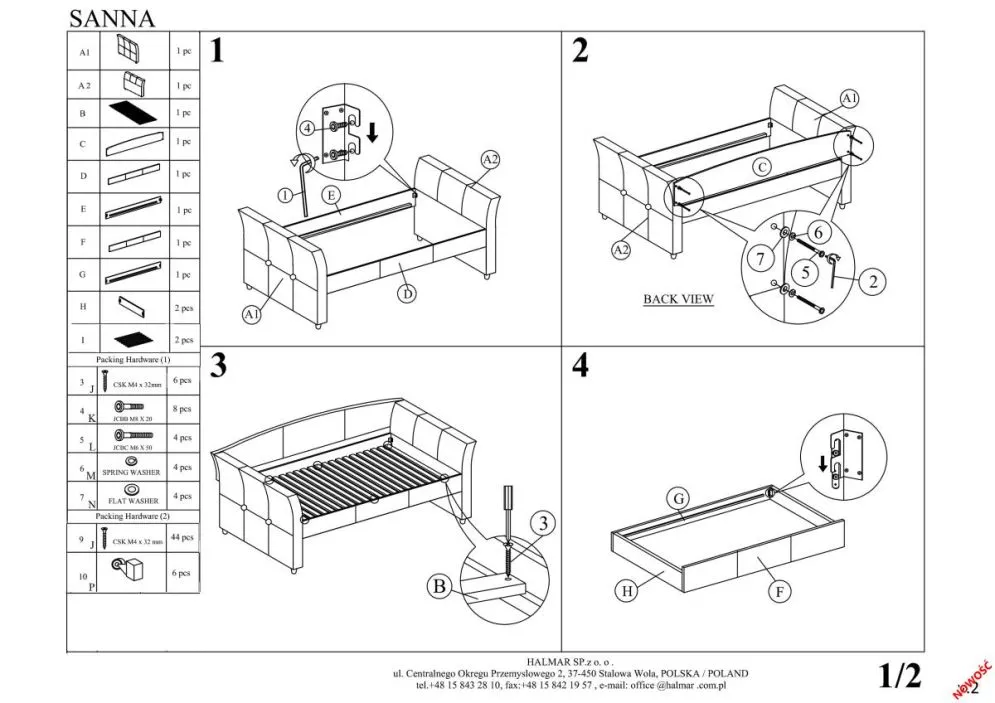 Łóżko SANNA 90x200 szare w formie sofy do pokoju młodzieżowego | MIRAT. w stylu  kolekcja