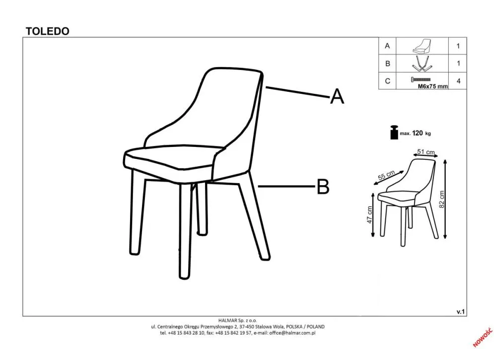 Krzesło TOLEDO 3 VELVET ciemno zielone/czarne z drewnianymi nogami | MIRAT.  kolekcja TOLEDO