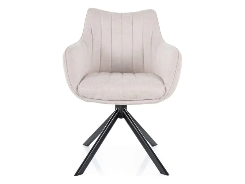 Fotelowe krzesło obrotowe AZALIA Brego jasnobeżowe do salonu | MIRAT styl LOFT