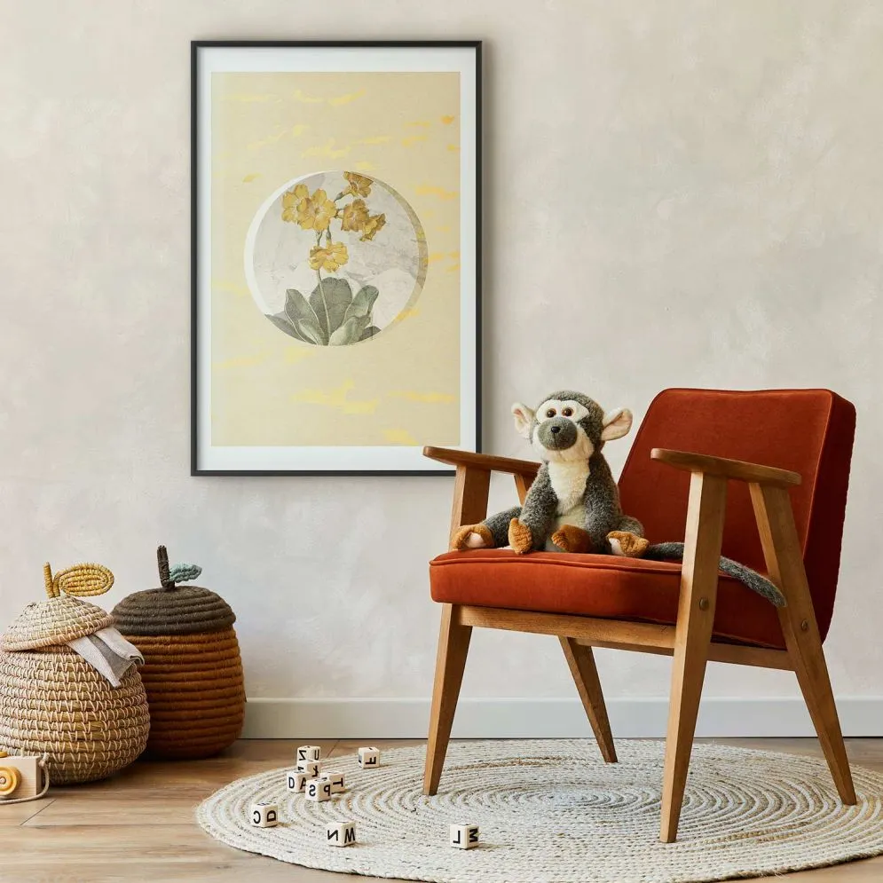 Plakat Kwiat w kole 21x30 cm z ramą czarną z marginesem | MIRAT.