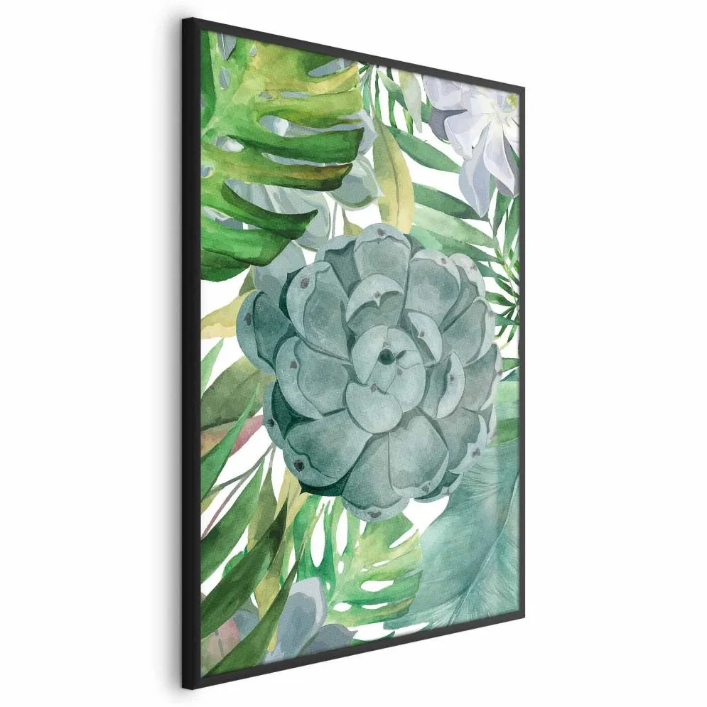 Plakat Tropikalna flora 60x90 cm z ramą czarną bez marginesu | MIRAT.