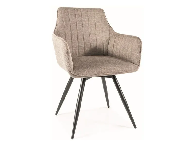 Beżowe krzesło obracane do jadalni BALLO Brego z podłokietnikami | MIRAT styl LOFT