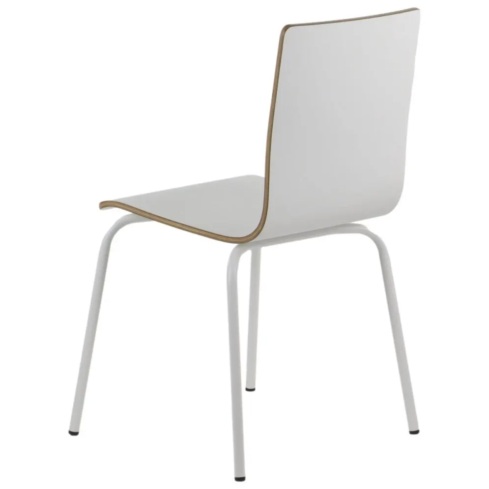 Krzesło ze sklejki laminowanej WERDI B białe do kawiarni I sklep meblowy MIRAT.