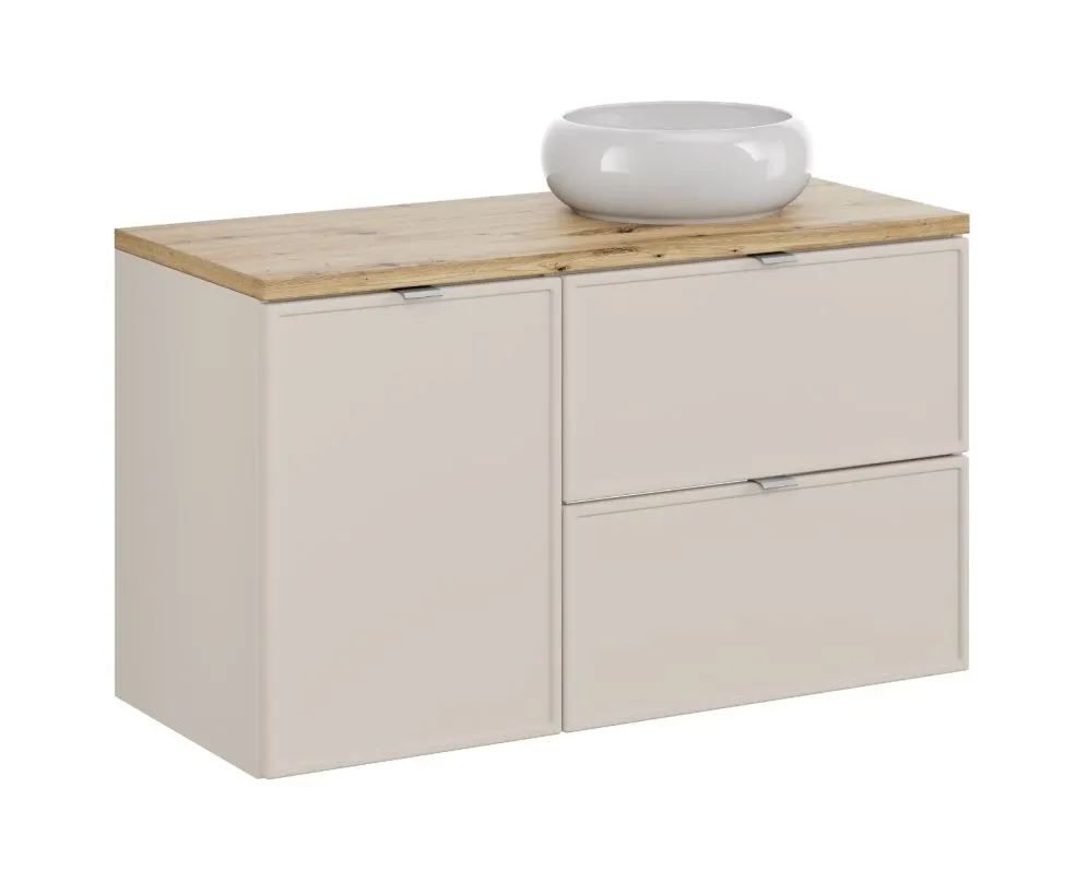 Szafka pod umywalkę nablatową BELLA CASHMERE 82-60-2S z blatem 60 cm kaszmir/dąb artisan I sklep meblowy MIRAT.
