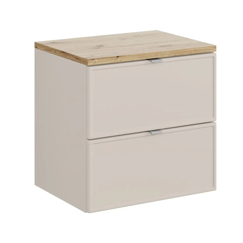 Szafka pod umywalkę nablatową BELLA CASHMERE 82-60-2S z blatem 60 cm kaszmir/dąb artisan I sklep meblowy MIRAT.