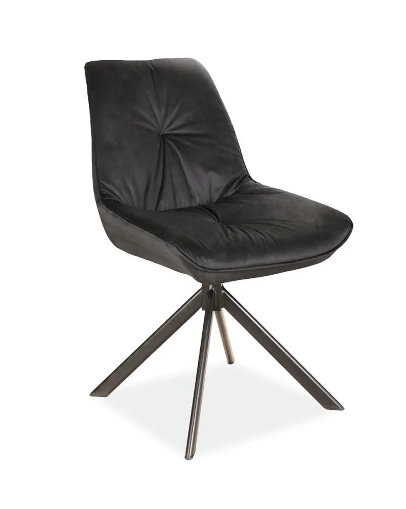 Krzesło tapicerowane BOOGIE I VELVET czarne welurowe do jadalni | MIRAT. styl GLAMOUR, LOFT