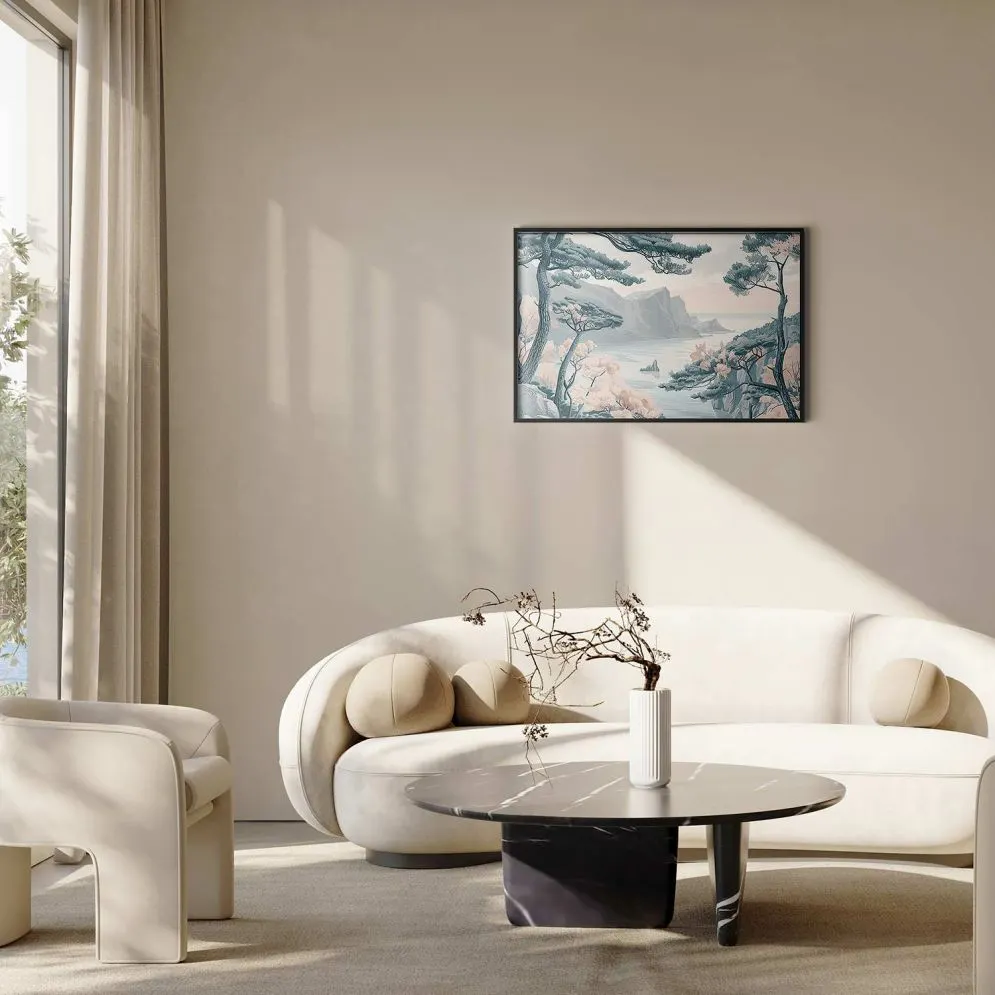 Plakat Błękitne wybrzeże 60x40 cm z ramą czarną bez marginesu | MIRAT.