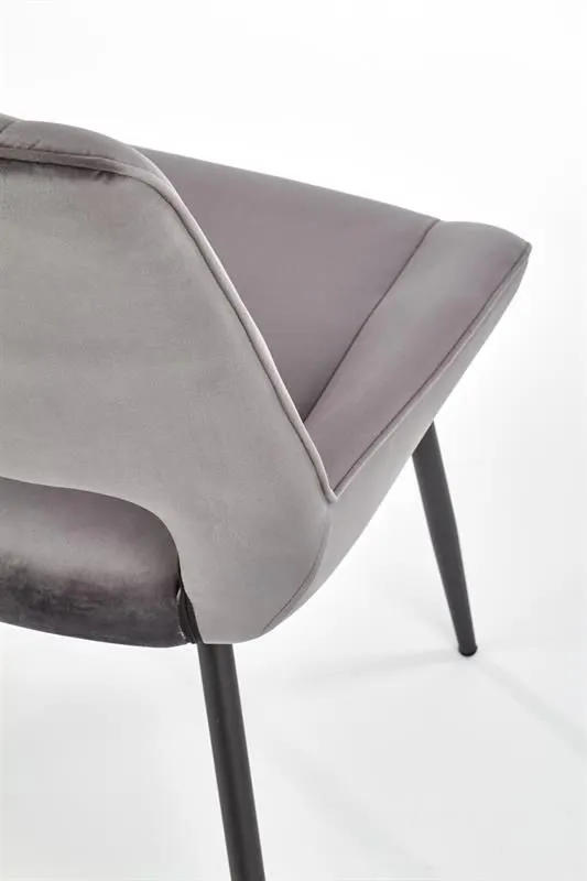 Krzesło K404 VELVET szary tapicerowany z przeszyciami | MIRAT. w stylu  kolekcja