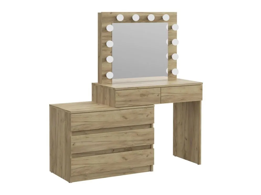 Toaletka OVIS dąb craft z lustrem i kontenerkiem | MIRAT.