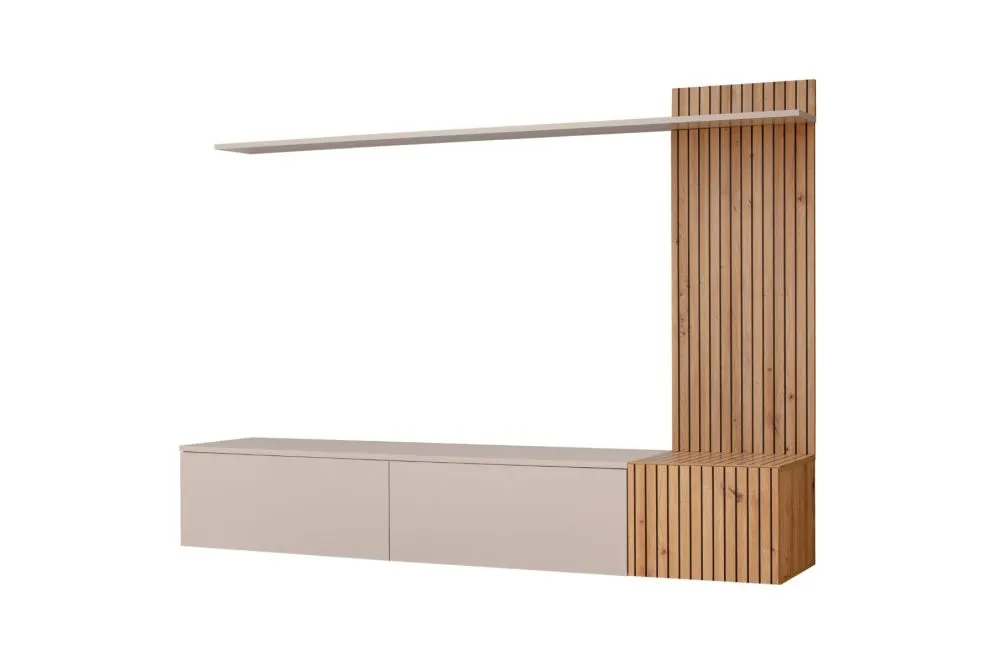 Meblościanka SOLO kaszmir/dąb artisan wisząca I sklep meblowy MIRAT.