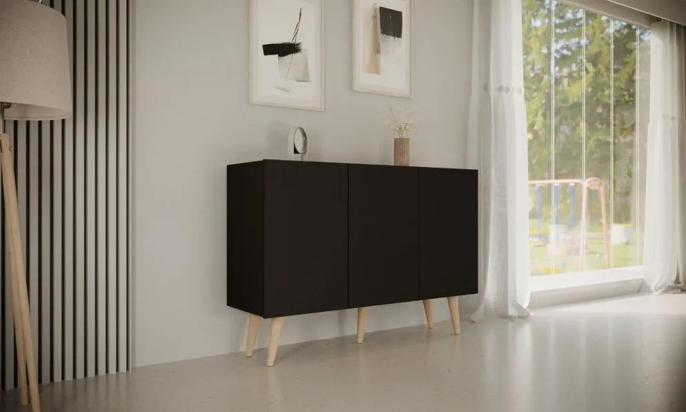 Komoda TORONTO czarna I sklep meblowy MIRAT. styl SKANDYNAWSKI kolekcja TORONTO