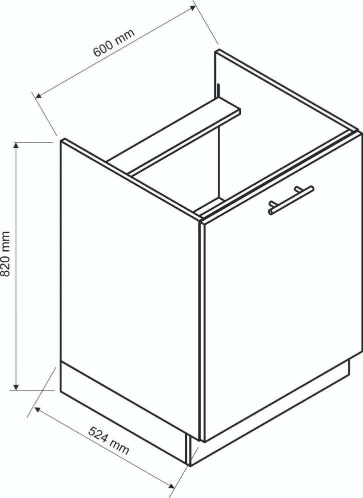 Szafka kuchenna stojąca 60 BONO D60PC P/L dąb wotan I sklep meblowy MIRAT. styl LOFT