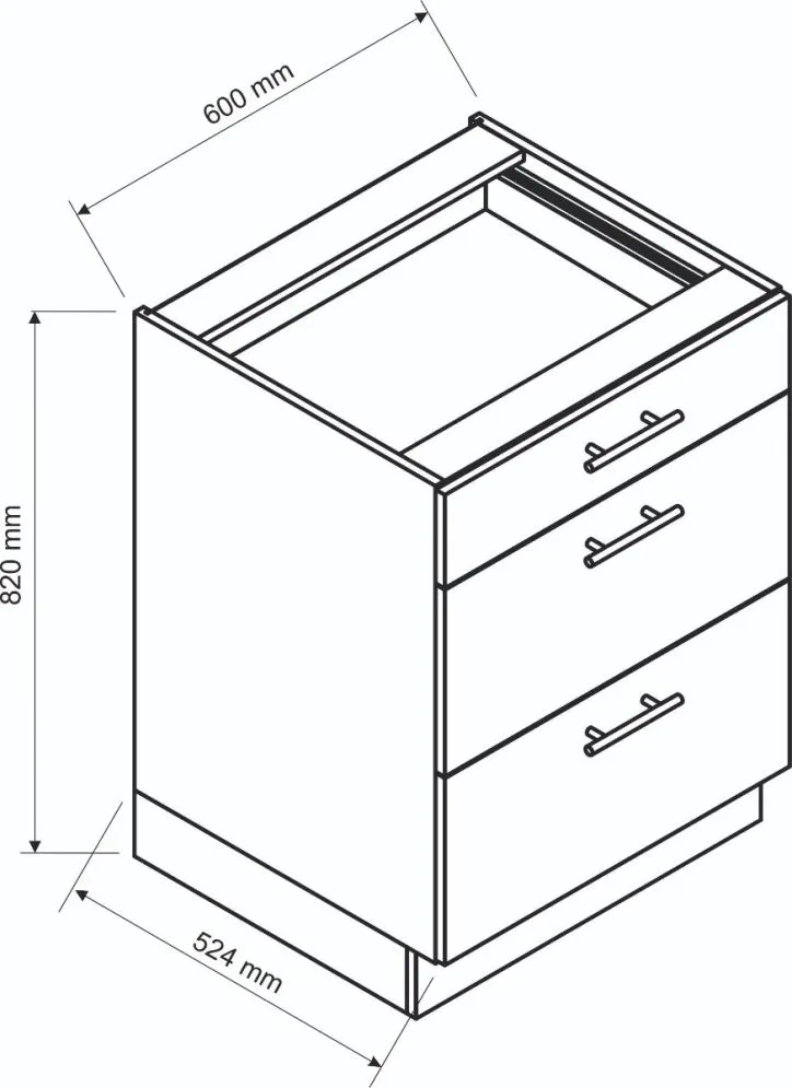 Szafka kuchenna stojąca 60 ADELE D60 S/3 coffe mat I sklep meblowy MIRAT.