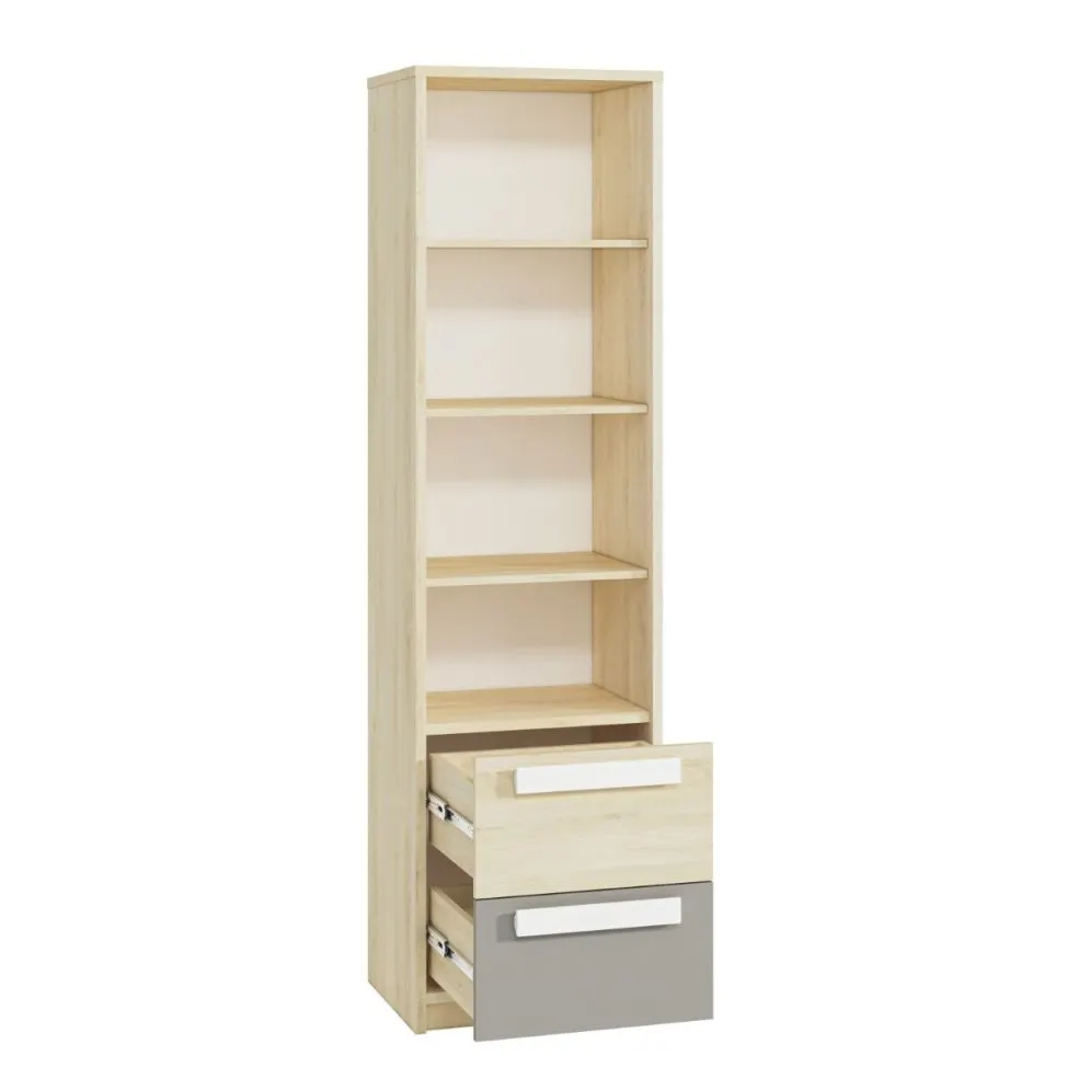 Regał DOT 55 buk/szary do pokoju dziecięcego I sklep meblowy MIRAT. styl SKANDYNAWSKI kolekcja DOT