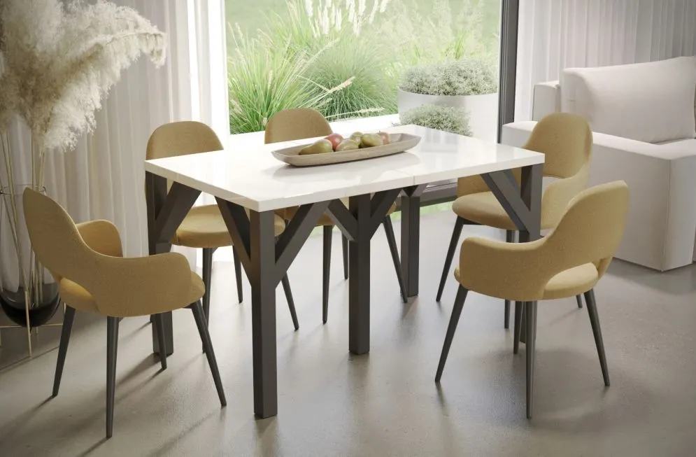 Stół rozkładany DUNAJ 130(405)x90 biały połysk polskiej produkcji I sklep meblowy MIRAT. styl LOFT